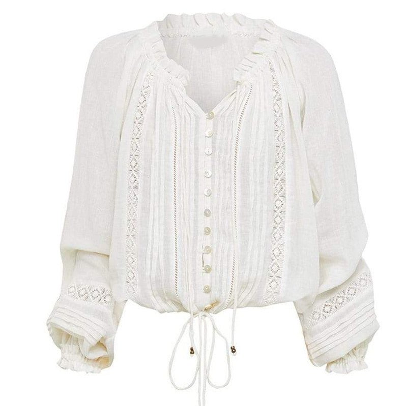 White Lace Vintage Blouse - Naturenspires