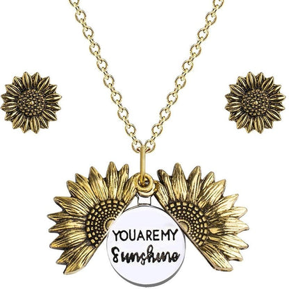 You Are My Sunshine Sunflower Necklaces - Naturenspires